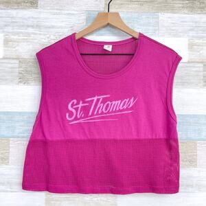 St Thomas Virgin Islands Mesh Tank Top Purple Travel Vacation Womens Large
